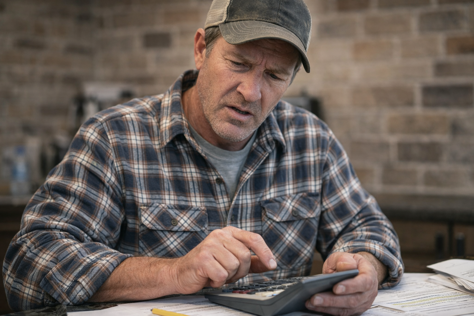 Trucker struggling with paperwork